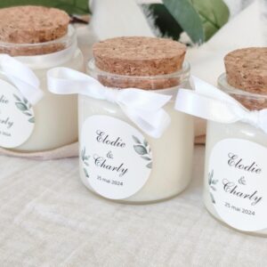 Bougie personnalisée pour mariage – Souvenirs élégants